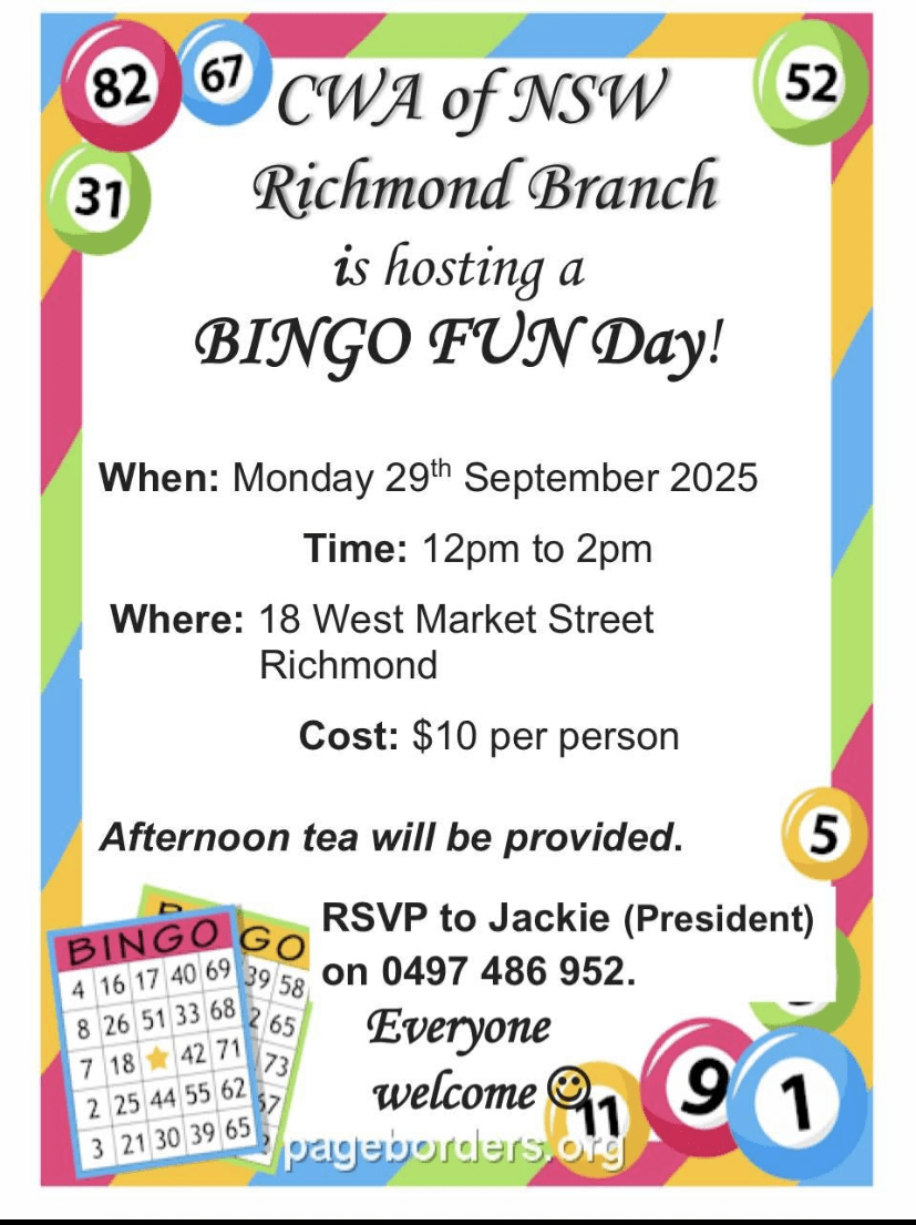 Bingo Fun Day, CWA Richmond